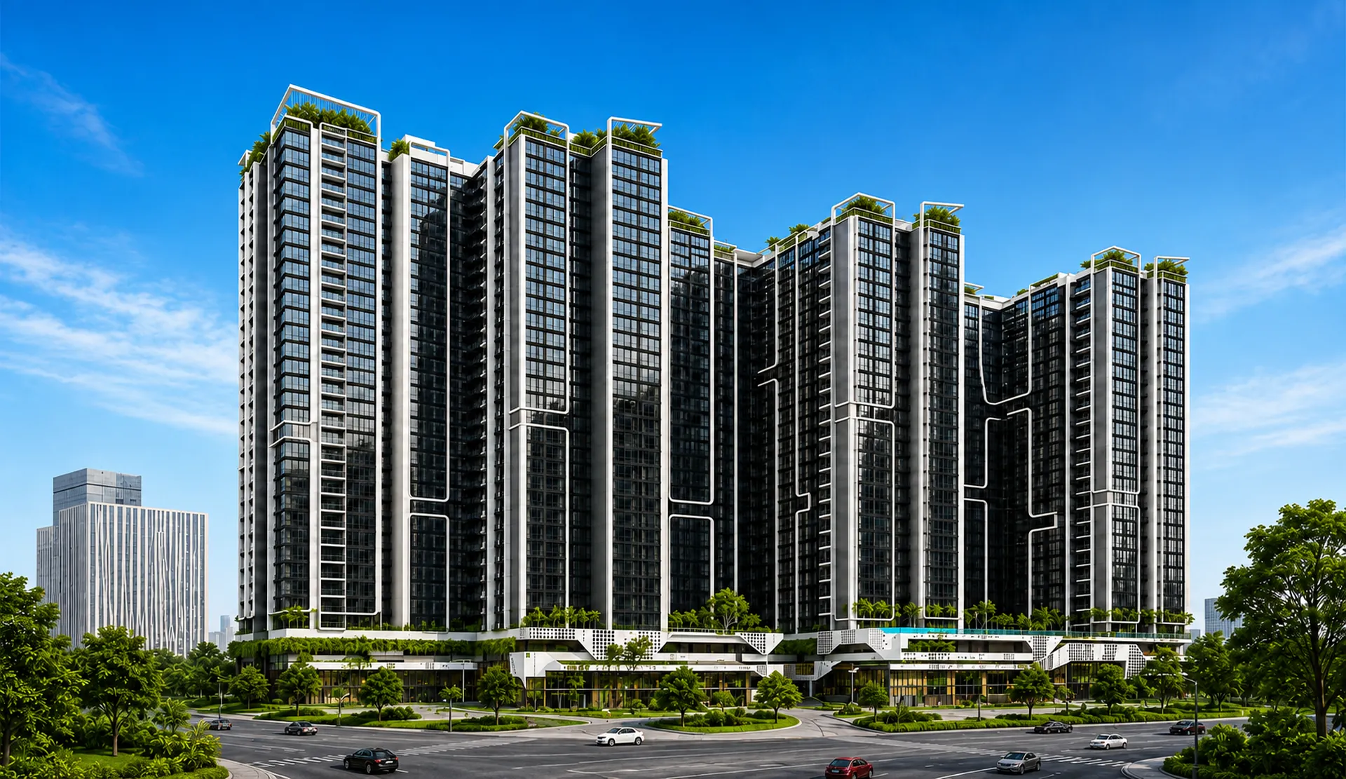 Phối cảnh tổng quan dự án Harbor Crown Hải Phòng tại ngã 4 Võ Nguyên Giáp
